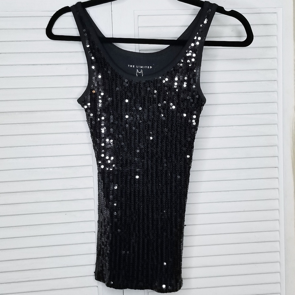 The Limited Black Sequin Perfect Tank Top